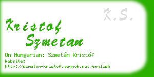 kristof szmetan business card